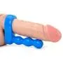 Doc Johnson Platinum Premium Silicone - The Double Dip 2 - Double Penetration C-Ring - Blue Doc Johnson Platinum Premium Silicone - The Double Dip 2 - Double Penetration C-Ring - Blue