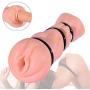 Male Masturbators Cup Pocket Pussy with Penis Rings Set Realistic Vagina Sleeve Strong Sucking Masturbation Stroker Adult Sex Toy for Men