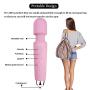 Wireless Hand held Electric Vibrating 8 Powerful vibemax speeds Frequency 20 Vibration Patterns Wand Magic Rechargeable Massager Therapy for Neck,Legs Pains & Sports Injury - Pink Mini Whisper Quiet