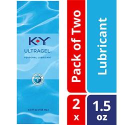 K-Y UltraGel Premium Water Based Lube- Personal Lubricant Safe To Use With Latex Condoms, Devices, Sex Toys and Vibrators, 1.5 oz. (Pack of 2)