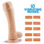 Vibrating Realistic Dildo with 10 Combination Modes, Body Safe, Waterproof Liquid Silicone Penis Vibrator with Suction Cup for Women or Men Sex Toys.