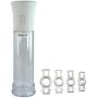 White LeLuv Mens Electric Vacuum Penis Pump Natural Male Enhancement Bundle with Clear Cylinder Seal and 4 Pack of Constriction Rings