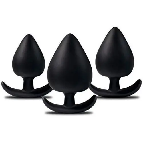 Anal Plug Silicone Butt Plug,Riodong Anal Sex Toys in Black (Three-piece Suit) Anal Plug Silicone Butt Plug,Riodong Anal Sex Toys in Black (Three-piece Suit)