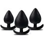 Anal Plug Silicone Butt Plug,Riodong Anal Sex Toys in Black (Three-piece Suit) Anal Plug Silicone Butt Plug,Riodong Anal Sex Toys in Black (Three-piece Suit)