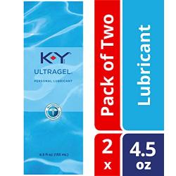 K-Y UltraGel Premium Water Based Lube- Personal Lubricant Safe To Use With Latex Condoms, Devices, Sex Toys and Vibrators, 4.5 oz., Pack of 2