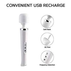 Portable Wand USB Rechargeable Vǐ’brator Cordless Personal Massager Tool for Therapy Total Body Neck Back Foot Shoulder Relaxtion for Women Men