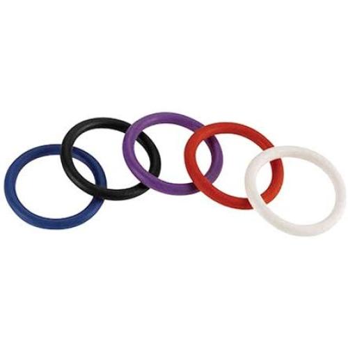 Spartacus Nitrile Cock Ring Set, Assorted, 1.5 Inch, 5 Count