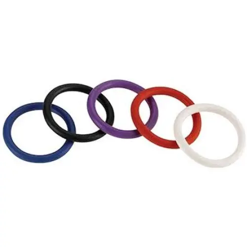 Spartacus Nitrile Cock Ring Set, Assorted, 1.5 Inch, 5 Count