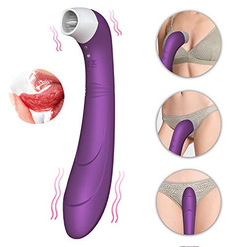 CHEVEN Clitoral Licking Tongue Vibrator, G Spot Clit Dildo Vibrators for Women with Oral Sex Fun & Vibration, Waterproof Clitoral G Spotter Nipple Stimulator Toys Adult Sex Toys for Women and Couples