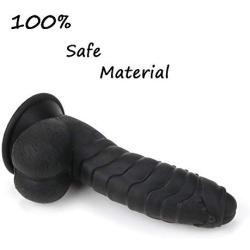 Realistic Anal Dildo with Strong Suction Cup for Beginners, Odorless Silicone Penis Masturbation Tools Adult Sex Toy for Women Vaginal G-spot and Anal Play，6.9 inch