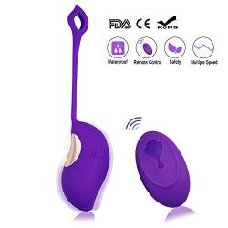 Strongest Waterproof Silicone Massager Ball with Wireless Remote Control - 12 Kinds of Massager Mode - USB Charging - Perfect Match to Help You Relax All The time.(Purple) (Happy-Purple)