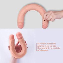 BlsesJoy 111-15 Inch Soft Silicone Double Headed D!ldɔs Relaxation Massager