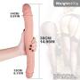 Dildo Adult Toy for Lesbian, SHEQU 14.96 Inch Silicone Double Sided Dildo for Women Waterproof Flexible Double Dong with Curved Shaft for Vaginal G-spot and Anal Play (Peters Dick)