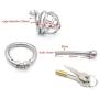 Chástí-ty Device, Cǒck Lock, Pěnǐs Lock Ring Men Hypoallergenic Stainless Steel Metal Chasteness Device Anti-Off T-Shirt Belt - 143 (Size : 45mm)