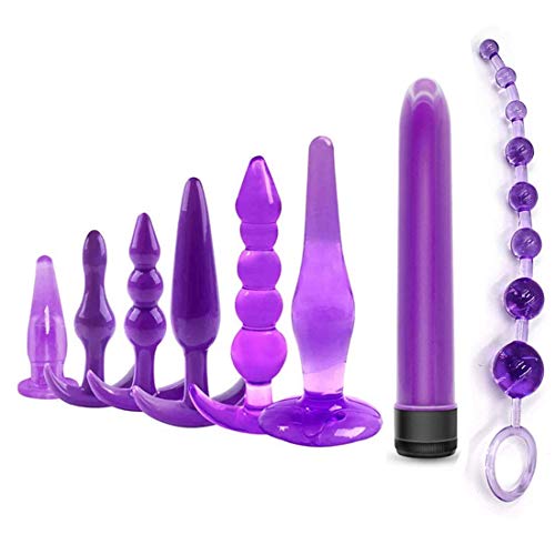8pcs/Set Anal Plug Beginner Set for Women and Men Soft Medical Silicone Massage Sticks Trainer Kit
