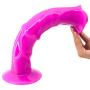 Huge Super Long Horse Cock Type Anal Dildo 13.8&quotx3.35&quotx5.12" Big Plug Ribbed Body Strong Suction Cup (Purple)