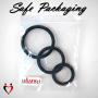 LeLuv Thin Round Smooth Cock Ring 32mm, 40mm, 50mm Black Three Sizes 1.2 inch, 1.6 inch and 1.9 inch Inner Diameters