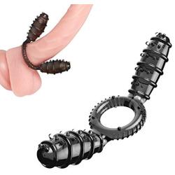 Sexbaby Vibrating Penis Ring, Super Stretch Double Vibrator Cock Ring with Stimulating Texture