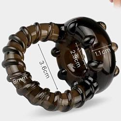 JunRP Medical Grade Silicone Ring for Men O-Ring Flexible Rings Male Enhancement Exercise Bands - Brown
