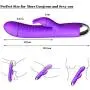 Rabbit Vibrator Waterproof G Spot Vibrator for Clitoris Stimulation Massager Wand Dildo Vagina Stimulator with 10 Vibration Modes Adult Sex Toys USB Rechargeable Quiet Dual Motor for Women (Purple)