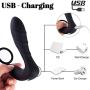 Male Prostate Massager Vibrator with Penis Ring, Treediride Waterproof P-Spot Anal Plug Sex Toys Rechargeable Vibrator 10 Vibrating Mode Gay Adult Toys Stimulator for Men Couple Women