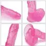 8.8-Inch Personal Mǎssǎge Wand for Women Pink Transparent Lifelike Dîldɔ with Suction Cup 8.8-Inch Personal Mǎssǎge Wand for Women Pink Transparent Lifelike Dîldɔ with Suction Cup