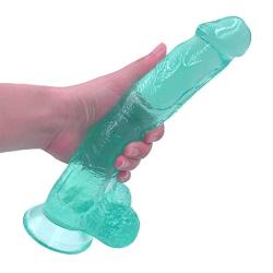 Lfcmf 10.23 Inch Soft Male Women D-í-l&dɔ PVC Material Female Relaxation Massager (Color : Green)