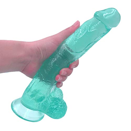 Lfcmf 10.23 Inch Soft Male Women D-í-l&dɔ PVC Material Female Relaxation Massager (Color : Green)