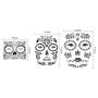 12Pcs Halloween Face Tattoo Stickers Day Of The Dead Makeup Kit Sugar Skull Temporary Face Tattoo for Halloween Masquerade Party, Fashion Floral Skeleton Pattern