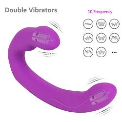 Silent Wireless Best Vágǐna Strapless Strápǒn Ví-bratór Women 9 Speed Double Vi*Brar*tor Lesbian Remote Control Adult Sexcg Toy for Female Couples,Purple Adult Gift