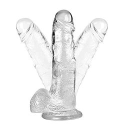 Female 8 inch Transparent Wand Body Relax Massage with Strong Suction Cup Flexible Toy
