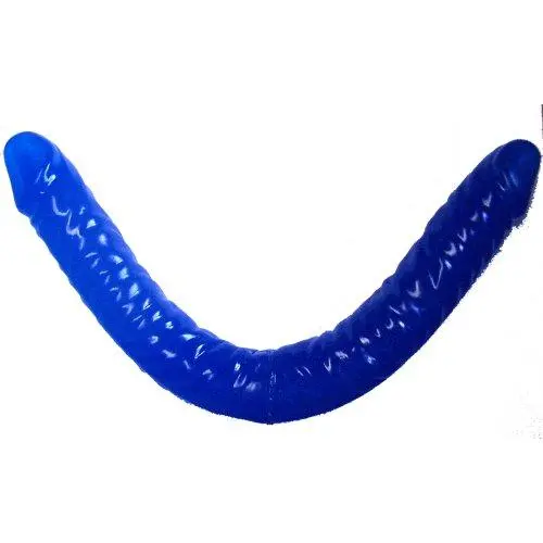 Jelly Double Dong Dildo Tip 15 Inch Waterproof Plug Blue Jelly Double Dong Dildo Tip 15 Inch Waterproof Plug Blue