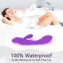G Spot Rabbit Vibrator Waterproof Medical Silicone Rechargeable Massage Wand - Clit G Spot Stimulator Men Women Toy (Purple)