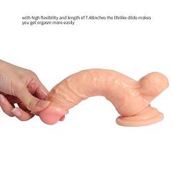 JSCRlove 7.5 Inch Realistic Ultra Soft-Ďîldɔ Real Feel Toy with Strong Base,Beginners Lifelike Suction Cup Tools Women Underwear