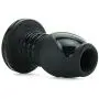 Doc Johnson Platinum Premium Silicone - The Stretch - Hollow Butt Plug - Medium - Black