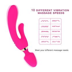 Handheld Wireless Silent Massage Device, 10-Speed Pulse Mode, Smooth Muscle Soreness and Sports Injuries(Mini Red)