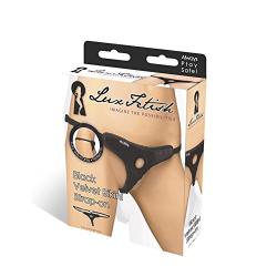 Lux Fetish Velvet Bikini Strap-On Harness, Black