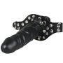 FST Double-Cock Lockable Realistic Penis Gag, Mouth Gag with Adjustable Leather Strap, SM Dildo Gag(Long & Short)