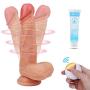 Realistic 360° Whirling Vibration Dildo, Adorime Ultra-Soft Flexible Vibrating Dildo with Wireless Remote, Adult Sex Vibrator Toys with Suction Cup for Women 7 Inch 