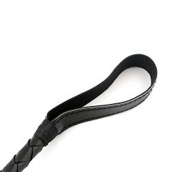 LoveSex S&m PU Leather Riding Crop Sex Whip Aids Spanking Bondage Adult Toys for Sex Black 20“