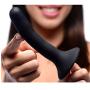 Strap U Silicone Strap On Dildo, Black, Small