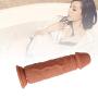ANFEI Double Layered Silicone Large Size Dildo, Hyper Realistic Premium Penis Sex Toys with Suction Cup(No Eggs,Total 24cm,Width 5.57cm)