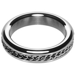 Master Series Metal Cock Ring with Chain Inlay, 1.75 inch