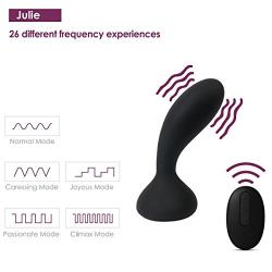 SVAKOM Julie Anal Plug Prostate Massager Adult Sex Toys For Men Remote Control Waterproof Rechargeable Sensuality Anal Vibrators Clitoral Stimulator Toy And Vies For Women Sex Discreet Package(Black)
