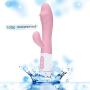 ◄WEI EI► Portable 16 Free-quency Silicone Rabbit Whisper-Quiet Vibreter Gsporter Waterproof C-Stimulator Body Massager for Women CouplesTravel (Light Pink)