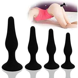 Movitip Waterproof Butt Plug Anal Plug Sensuality Anal Toy, Silicone Anal Sex Toy Set with Suction Cup, Anus Play Adult Sex Toy for Male Prostate Massage (4 PCS)