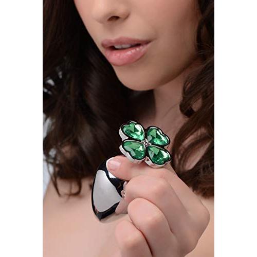 Booty Sparks Lucky Clover Gem Anal Plug, Medium, 1 Count, Green