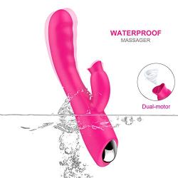 USB Rechargable Soft Quiet Wireless 30 Speed Cordless Waterproof Dual Motor Safer and Convenient Simple Suction (Rose Red)