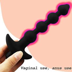 DJKFHIU Comfortable Stainless Steel Anales Plug Massager Training Sets Small Massage Toys, 10 Kinds of Powerful Vibration DJKFHIU (Color : Black)