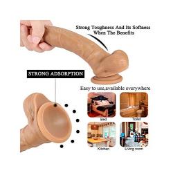 AKSQA 8 inch Double Layer Realistic Díldɔ Relax Massage Wand Toy for Women Gifts